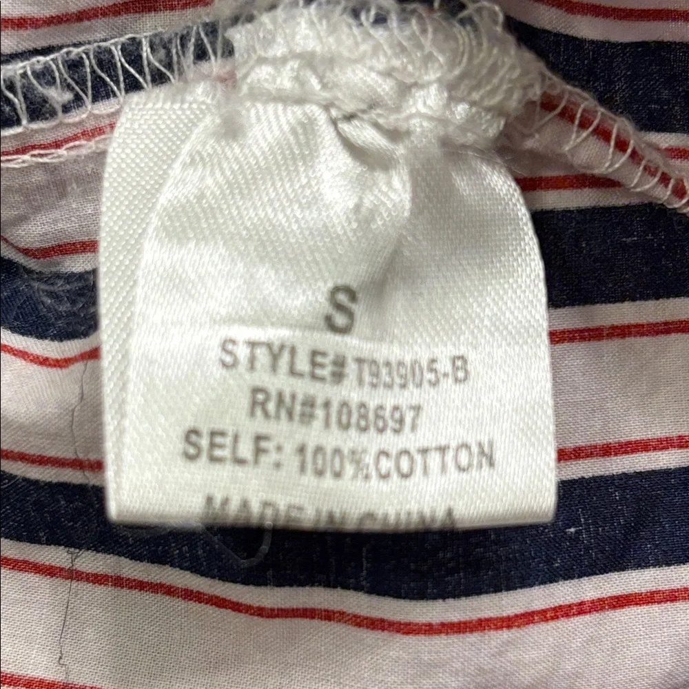 Lipslide Striped Peplum Lace-Trim Top - Picture 5 of 6